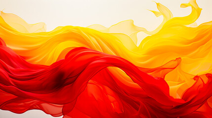 Wall Mural - Red, yellow, and orange kite is flying in the sky.