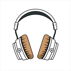 Illustration of headphones music technology icon