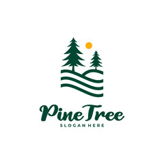 Wall Mural - Pine Tree logo design vector. Creative Pine Tree logo concepts template