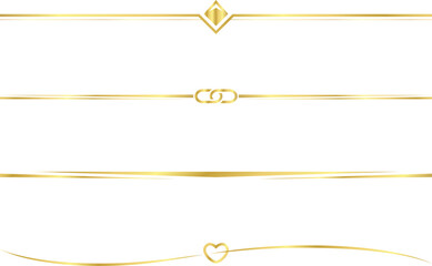 Wall Mural - Vector of Simple Gold Divider Lines