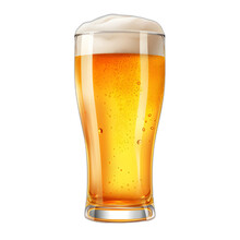 Refreshing Beer Glass Isolated On Transparent Or White Background, Png