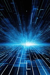 binary code futuristic lazer lines and 3d polygon cyberpunk abstract design background