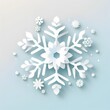 © Alice Makes - 3D paper cut snowflake illustration Christmas festive imagery 4D design on plain blue background cute pastel color greetings card social media image