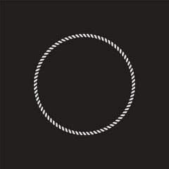 circle rope icon vector on black background.
