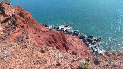 Wall Mural - View from above of the rocky sea coast