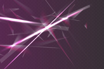 Wall Mural - crystal rays of light, prism refraction, lens flare, crystal glass reflection effect. prism vector, 