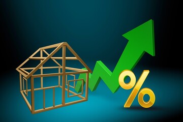 Poster - Home tax concept, real estate rates concepts.