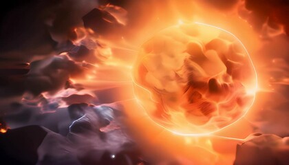 Wall Mural - display screen desktop computer background ejections mass coronal Particles Flare Solar Sun
