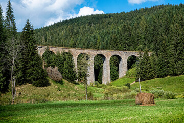 Wall Mural - Historic railway viaduct near Telgart in Slovakia