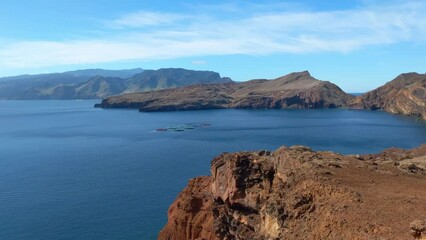 Wall Mural - Beautiful view of the rocky coast of Madeira Island in the Atlantic Ocean