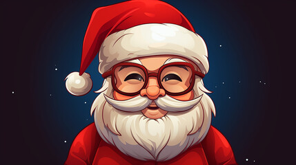 Wall Mural - Cartoon Santa Claus with glasses