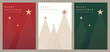 © Vector Archive - Set of Christmas Card Designs. Festive Greeting Card Designs with Christmas Trees Illustration. Merry Christmas and a Happy New Year Christmas Card Creative Concepts Vector Template
