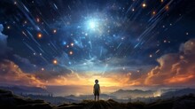 Sky With Falling Stars Ai Generated