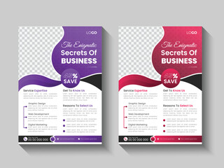 Corporate business flyer template design, Business flyer layout template in A4 size template. annual report, Modern brochure , cover design, Simple minimalist corporate business flyer