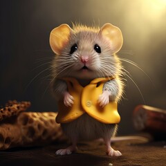 Wall Mural - mouse and cheese