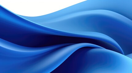 Wall Mural - 3d blue wavy shapes