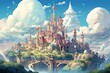 Whimsical cloud castles, floating high above the world, accessible only to dreamers - Generative AI