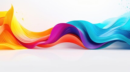 Wall Mural - Colorful Wave on White 