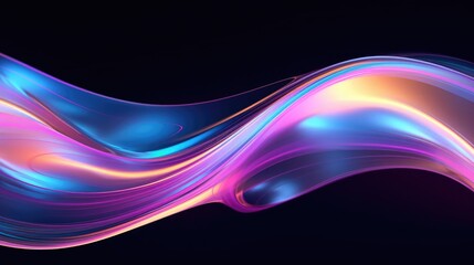 Wall Mural - holographic neon fluid waves