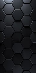Poster - A striking image of hexagons on a black background with a soft, glowing light. Perfect for adding a modern and futuristic touch to design projects.