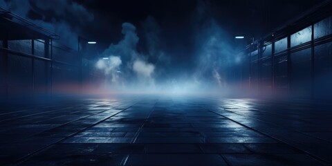 Aufkleber - A mysterious dark room with smoke billowing out, creating an eerie atmosphere. Perfect for adding an element of suspense and intrigue to your projects.