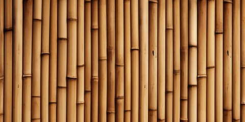 Poster - A detailed view of a bamboo wall. This versatile image can be used in various projects and designs.
