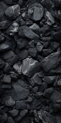 Poster - A black and white photo featuring a pile of rocks. This versatile image can be used to represent strength, stability, nature, or construction projects
