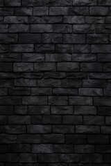 Poster - A picture of a black brick wall. This image can be used as a background or texture in various design projects