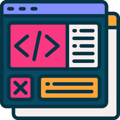Poster - programming filled color icon. vector icon for your website, mobile, presentation, and logo design.