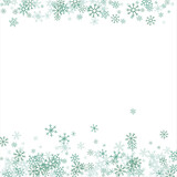 Fototapeta Kwiaty - Square winter snow frame with blue snowflakes on a white background. Festive Christmas banner, New Year card. Symbols of frosty winter. Vector illustration.