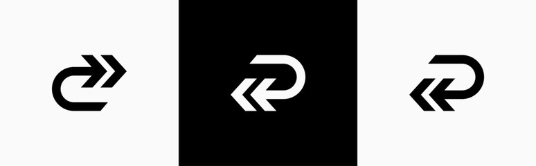 Fototapete - Arrow swipe icon set in line style. Control button, Navigation arrow simple black symbol sign for apps, UI, and website, vector illustration