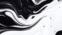 Abstract Background With Black And White Swirls Of Paint
