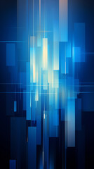 Fototapete - A blue abstract background with squares and lines