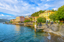 The Colorful Italian Village Of Bellagio Italy On The Shores Of Lake Como At Summer.