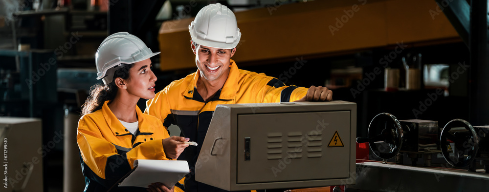 Professional quality control inspector conduct safety inspection on ...