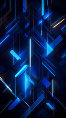 Fototapete - A blue abstract background with lines and shapes