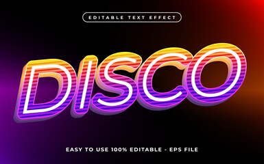 Poster - Disco editable text effect mock up use for logo and business brand, 3d typography template
