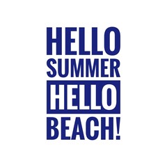 Wall Mural - ''Hello summer, hello beach'' Travel Quote Lettering