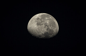 Wall Mural - moon closeup showing the details of lunar surface. horizontal image
