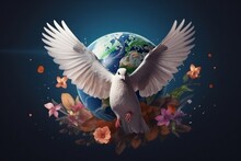 The Symbol Is The Dove Logo For World Peace Day. Generative AI