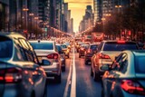 Fototapeta  - Photo of Stressful moment during a traffic jam, AI Generative