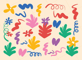 abstract shape vector hand drawn set