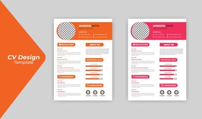 professional clean modern resume design template for business job applications, minimalist resume cv