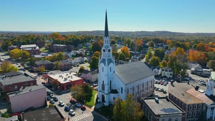 Wall Mural - First Congregational Church of Woburn at 322 Main Street in historic downtown Woburn, Massachusetts MA, USA. 