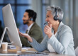 © Jordan Clarke/peopleimages.com - Senior woman, call center and consulting in telemarketing, customer service or support at office desk. Happy elderly female consultant smile with headset for marketing, help or consultation advice