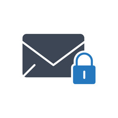 Canvas Print - Email mail lock vector icon