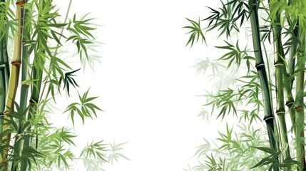 Poster - Bamboo tree on white background for decoration of art frame,wallpaper,card and banner.