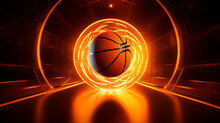 Rotating Basketball Golden Ripples Free Motion Graphics & Background ,Free Motion Graphics For Basketball,Golden Ball Slam Dunk,Victory In Motion Background Generative Ai