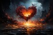 Heart romantic artwork love and passion emotional