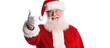 © The 2R Artificiality - Santa Claus welcomes Christmas with joy on a white background